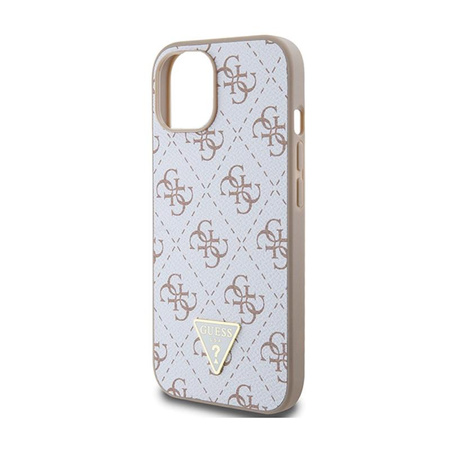 Guess 4G Triangle Metal Logo - Etui iPhone 15 (biały)