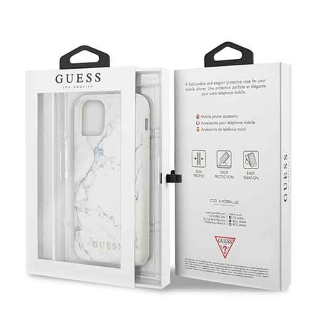Guess Marble - Etui iPhone 11 (biały)
