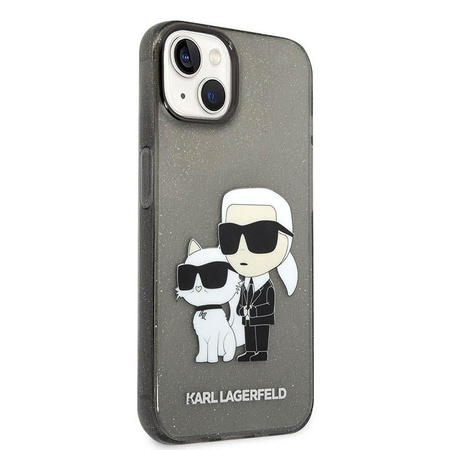 Karl Lagerfeld IML Glitter NFT Karl & Choupette - Etui iPhone 14 (czarny)