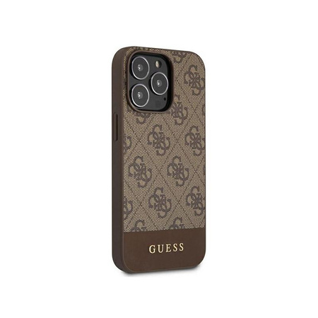 Guess 4G Bottom Stripe Collection - Etui iPhone 13 Pro Max (brązowy)