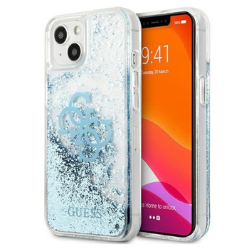 Guess Liquid Glitter 4G Big Logo - Etui iPhone 13 mini (niebieski)