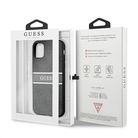 Guess 4G Printed Stripe - Etui iPhone 11 (szary)