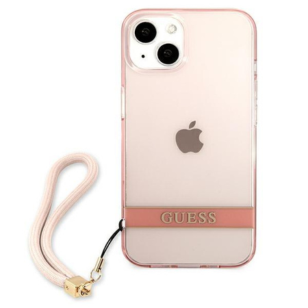Guess Translucent Strap - Etui iPhone 13 (różowy)