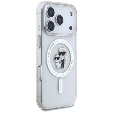 Karl Lagerfeld IML Karl Choupette Glitter MagSafe - Etui iPhone 17 Pro Max (przezroczysty)