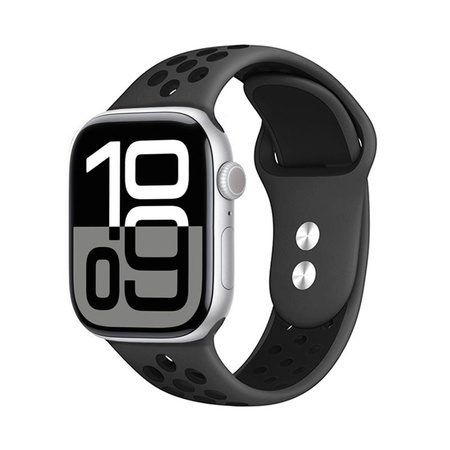Crong Duo Sport - Pasek do Apple Watch 44/45/46/49 mm (szary/czarny)