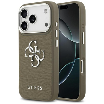 Guess Grained Big 4G Classic Logo - Etui iPhone 17 Pro (brązowy)