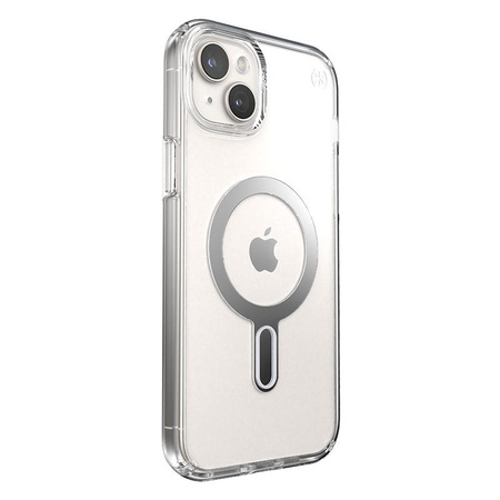 Speck Presidio Perfect-Clear ClickLock & Magsafe - Etui iPhone 15 Plus (Clear / Chrome Finish / Serene Silver)