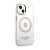 Guess Metal Outline Magsafe - Etui iPhone 14 (przezroczysty)
