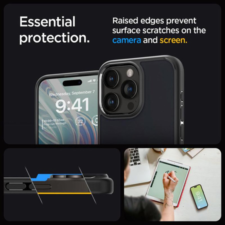 Spigen Ultra Hybrid - Etui do iPhone 15 Pro Max (Frost Black)
