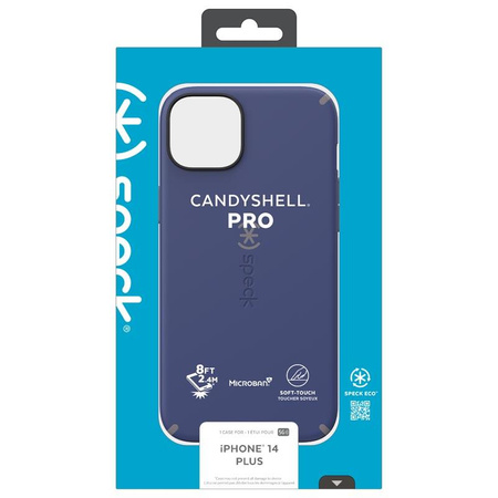 Speck CandyShell Pro - Etui iPhone 14 Plus z powłoką MICROBAN (Prussian Blue / Cloudy Grey)