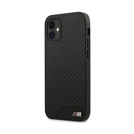 BMW M Collection PU Carbon - Etui iPhone 12 mini (czarny)