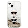 Karl Lagerfeld Liquid Glitter Karl & Choupette Head - Etui iPhone 13 (złoty)