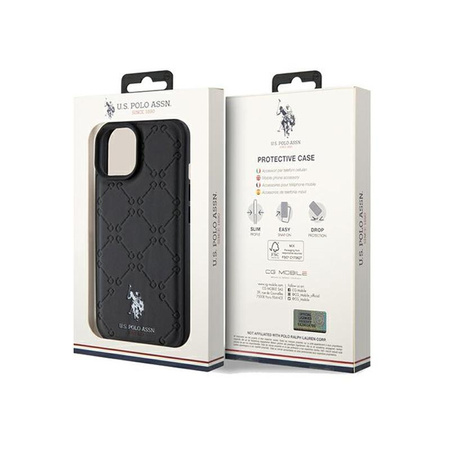 US Polo Assn Yoke Pattern - Etui iPhone 15 (czarny)