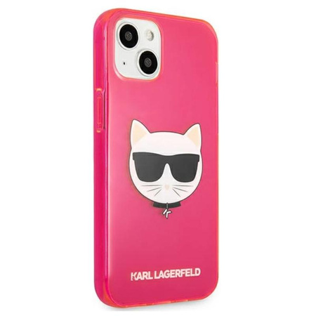 Karl Lagerfeld Choupette Head - Etui iPhone 13 mini (fluo różowy)