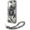 Guess Palm Trees Triangle Pearl Strap MagSafe - Etui do iPhone 16 (czarny)