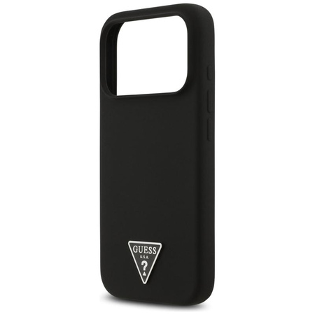 Guess Silicone Triangle Logo MagSafe - Etui iPhone 17 Pro (czarny)