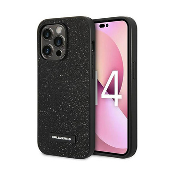 Karl Lagerfeld Glitter Plaque Logo - Etui iPhone 14 Pro (czarny)