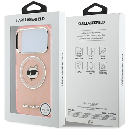 Karl Lagerfeld IML Choupette Head Logo MagSafe - Etui iPhone 17 Pro Max (różowy)