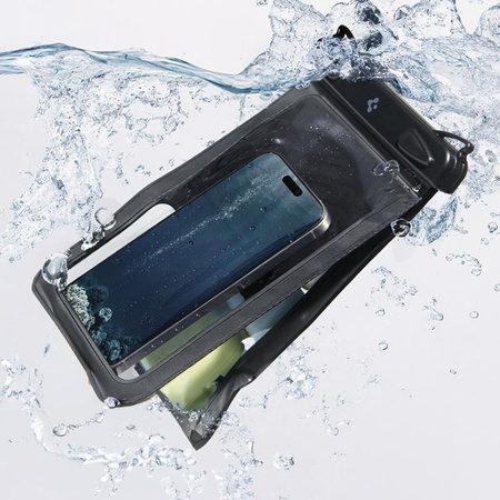 Spigen A603 Universal Waterproof Case - Etui wodoodporne do smartfonów do 6.9" (Black)