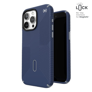 Speck Presidio2 Grip ClickLock & MagSafe - Etui iPhone 15 Pro Max (Coastal Blue / Dust Grey)