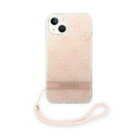 Guess 4G Print Cord - Etui ze smyczką iPhone 14 (różowy)