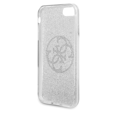 Guess Circle Glitter 4G - Etui iPhone SE 2020 / 8 / 7 (Light Grey)