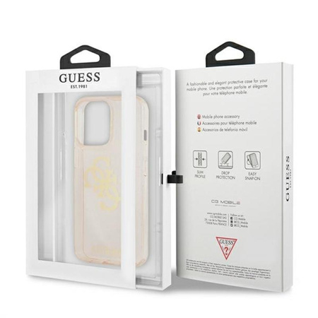 Guess Glitter 4G Big Logo - Etui iPhone 13 Pro (złoty)