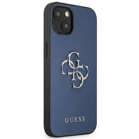 Guess Saffiano 4G Big Silver Logo - Etui iPhone 13 (niebieski)