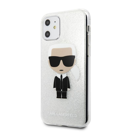 Karl Lagerfeld Iconic Karl - Etui iPhone 11 (Silver Glitter)