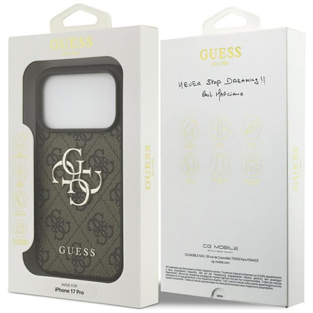 Guess 4G Big Logo - Etui iPhone 17 Pro (brązowy)