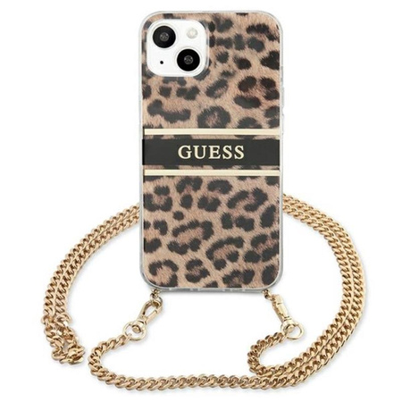 Guess Leopard Gold Stripe Crossbody - Etui iPhone 13