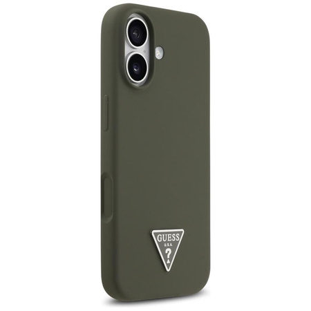 Guess Silicone Triangle Logo MagSafe - Etui iPhone 17 (khaki)