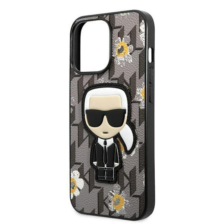 Karl Lagerfeld Iconic Karl Flower - Etui iPhone 13 Pro Max (szary)