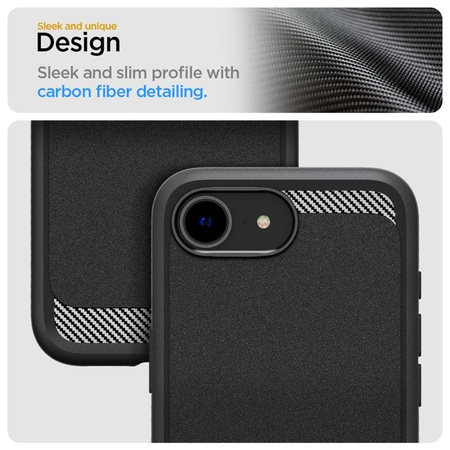 Spigen Rugged Armor Mag MagSafe - Etui do iPhone 16e (Matte Black)
