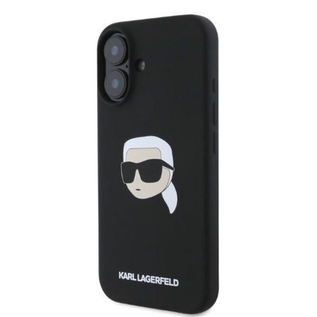Karl Lagerfeld Silicone Karl Head Print MagSafe - Etui iPhone 16 (czarny)