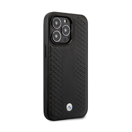 BMW Leather Diamond Pattern - Etui iPhone 14 Pro (Czarny)