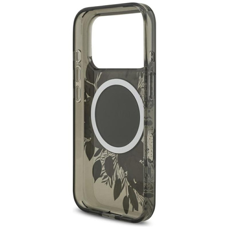 Guess IML Flowers Electro Pearl Strap MagSafe - Etui iPhone 17 Pro (czarny)