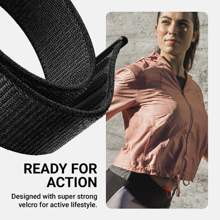 Crong Nylon - Pasek sportowy do Apple Watch 38/40/41/42 mm (Starlight)