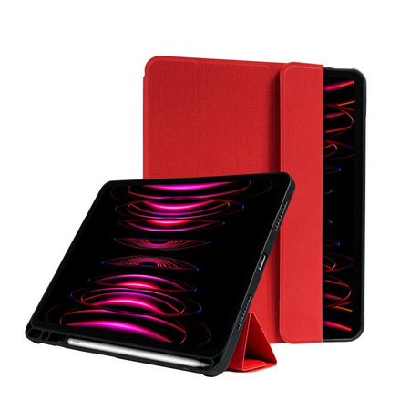 Crong FlexFolio – Etui iPad Pro 11" (2022-2021) / iPad Air 11” M2 (2024) / iPad Air 10.9” (5-4 gen.) z funkcją Apple Pencil (czerwony)