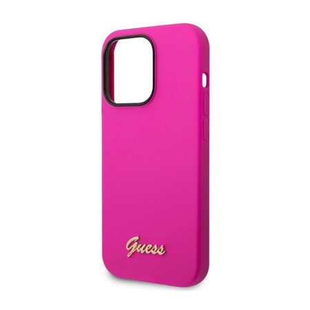 Guess Silicone Vintage - Etui iPhone 14 Pro Max (fuksja)