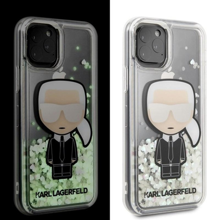 Karl Lagerfeld Glitter Glowdark Ikonik - Etui iPhone 11 Pro