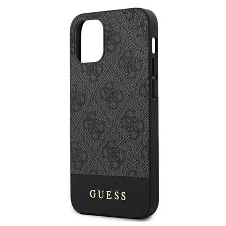 Guess 4G Bottom Stripe Collection - Etui iPhone 12 mini (szary)