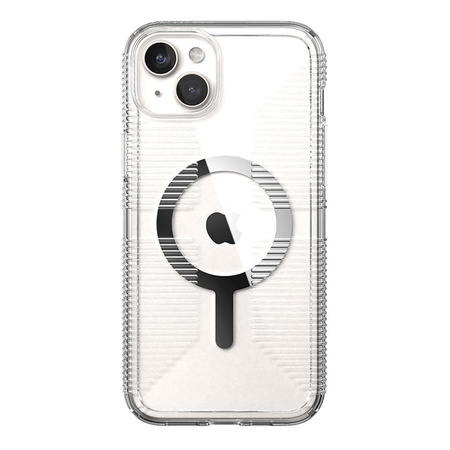 Speck Gemshell Grip + MagSafe - Etui do iPhone 15 Plus (Clear / Chrome Finish)