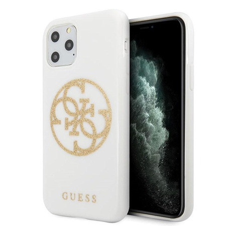 Guess Circle Glitter 4G - Etui iPhone 11 Pro Max (biały)