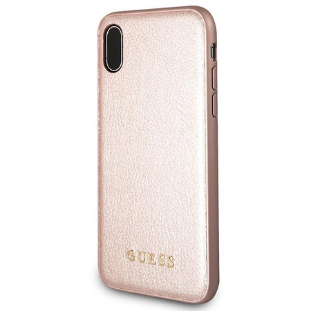 Guess Iridescent - Etui iPhone Xs / X (różowo złoty)