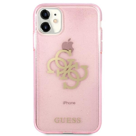 Guess Glitter 4G Big Logo - Etui iPhone 11 (różowy)
