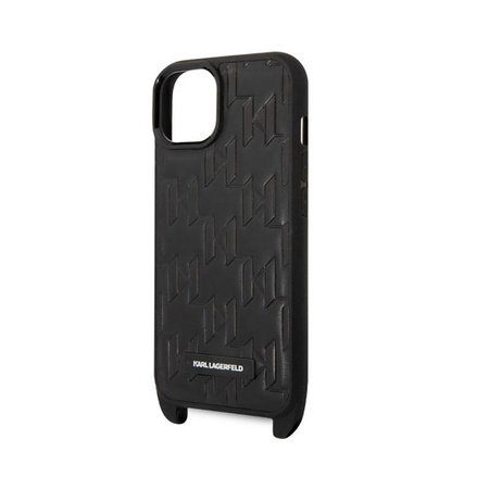 Karl Lagerfeld Monogram Plaque Logo Strap - Etui iPhone 14 (czarny)