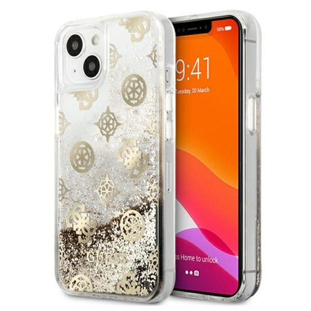 Guess Peony Liquid Glitter - Etui iPhone 13 (złoty)