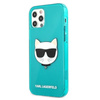 Karl Lagerfeld Choupette Head - Etui iPhone 12 / iPhone 12 Pro (fluo niebieski)