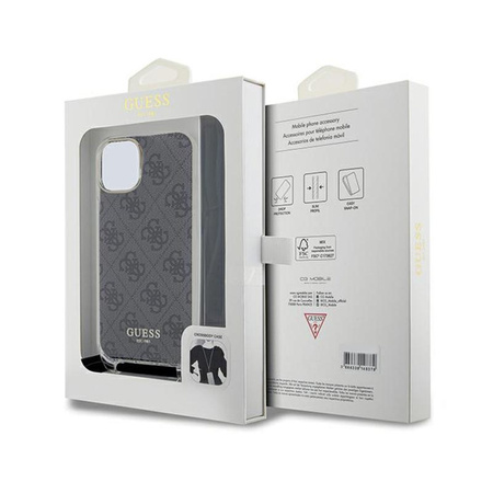 Guess Crossbody Cord 4G Print - Etui iPhone 15 (czarny)